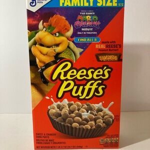 Reese's Puffs Cereal Box - Orange Brown